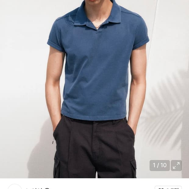 노이어 피그먼트 크롭 폴로 티셔츠