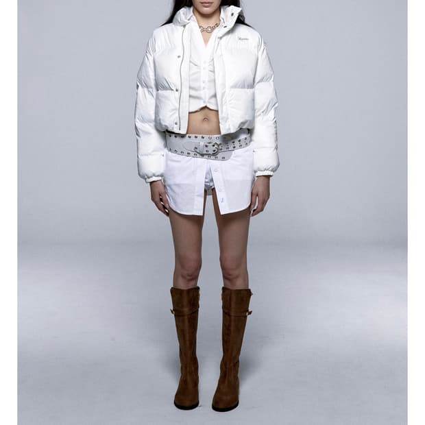 카시코 화이트 패딩 크롭