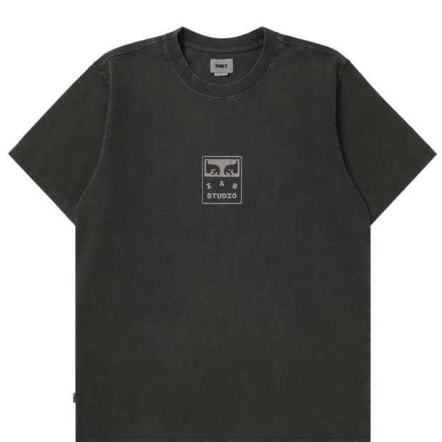 M 아이앱 스튜디오 x 오베이 아이콘 헤비웨이트 박스 티셔츠 디지털 블랙