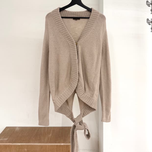 로에베 베이지 타이 백 캐시미어 가디건