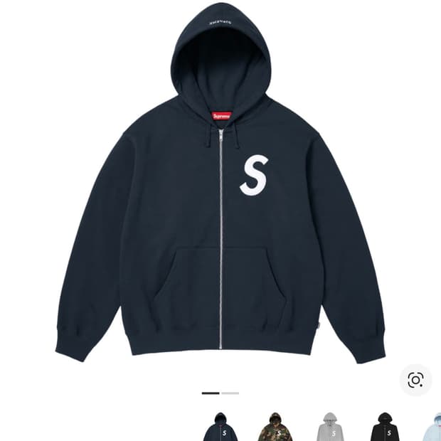 [L]슈프림s로고후드집업네이비