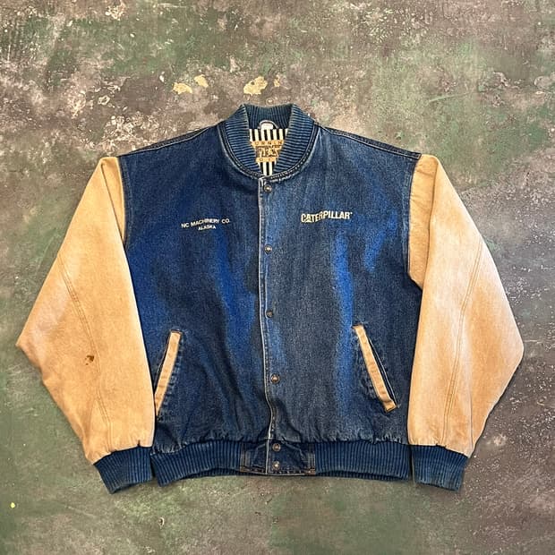 90's [L] 캐터필러 CAT 스타디움 자켓 워크웨어 빈티지 봄버