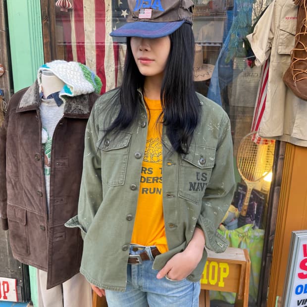 70s US NAVY OG-107 Utility Shirt