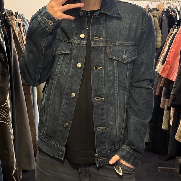 리바이스 중청 데님 워크 트러커 청 자켓 워싱 워시드 M 95 아메카지