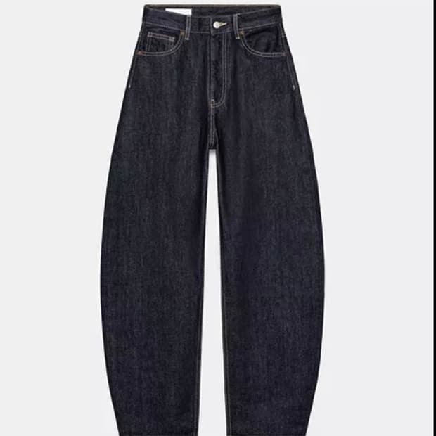 자라 하이웨스트 TRF 배럴핏 데님 생지 청바지