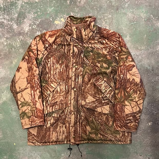 90's [L] 카벨라스 리얼트리 카모 자켓 USA 플리스 아웃도어