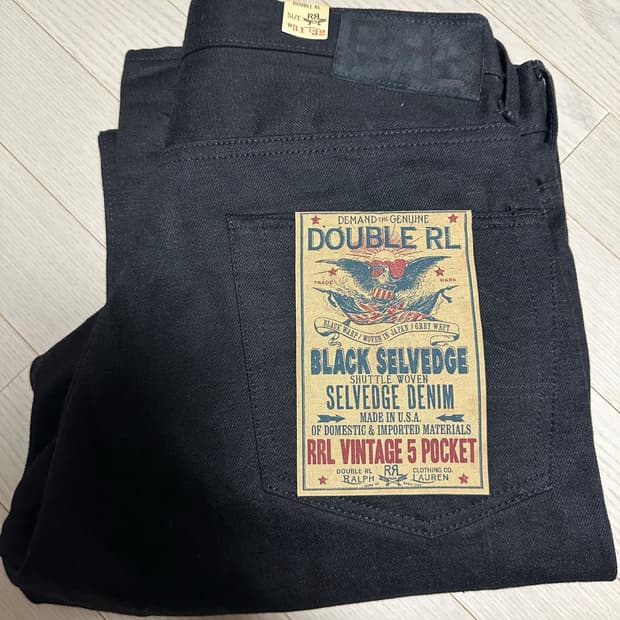 RRL 빈파포 블랙온블랙 판매 31/32