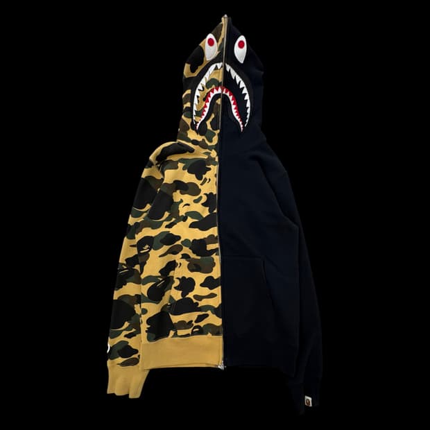 베이프 샤크 풀집 후디 – 1st 카모 × 블랙