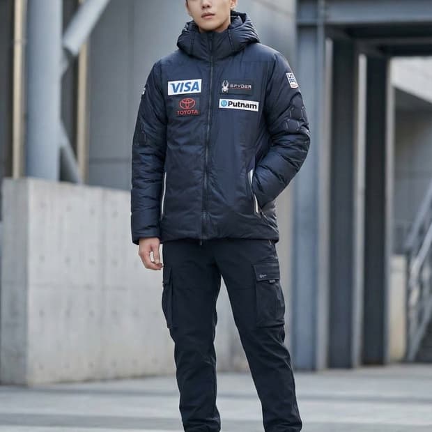 스파이더 US 스키팀 구스다운 블랙_M