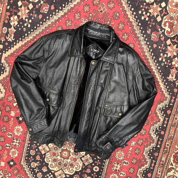 ( L-XL ) 가죽자켓 봄버자켓 소가죽자켓 레더자켓 빈티지가죽