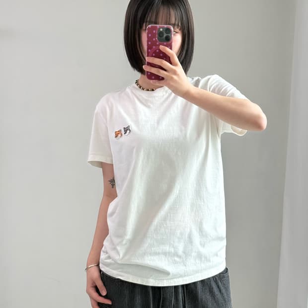 메종키츠네 여우 반팔티