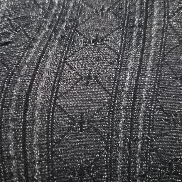 Fukuske 블랙 다이아몬드 스트라이프 패턴 팬티스타킹