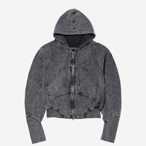 미스치프 벌룬 후드 워시드 차콜