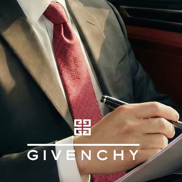 지방시 실크 와인 빅로고 패턴 넥타이 9.9cm A+등급 K1695
