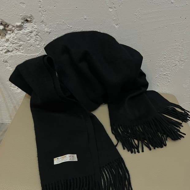 캐시미어100% 숄 머플러 블랙