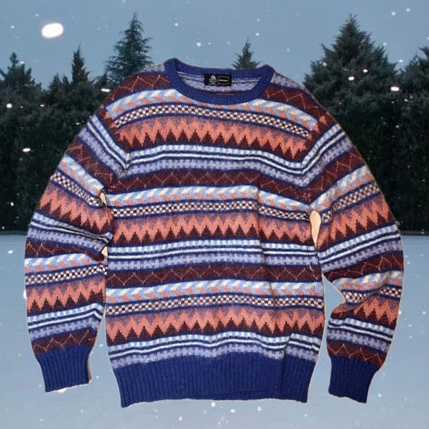 Vintage pattern wool knitwear