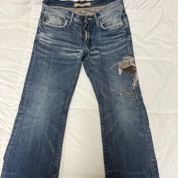 Denim Craft Embroidered Bird Denim