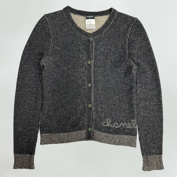 샤넬 캐시미어 로고버튼 가디건