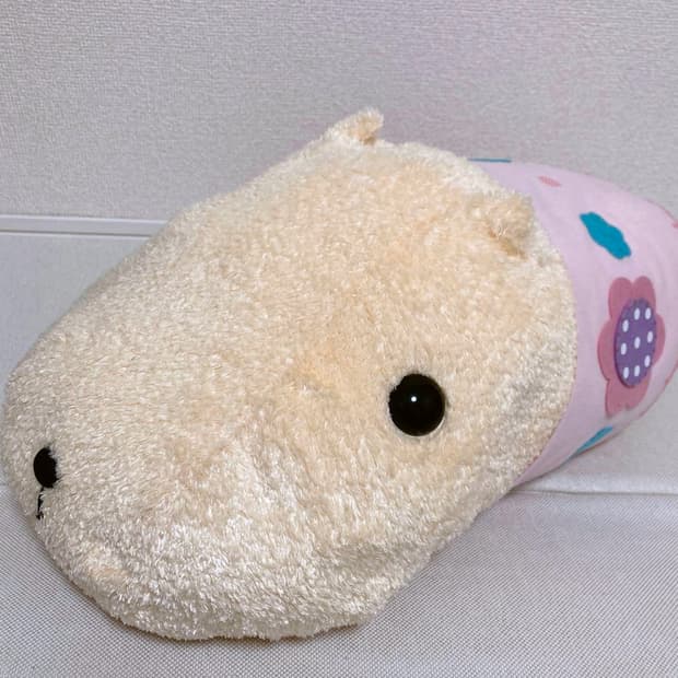 산엑스 카피바라상 화이트상 50cm 대형 인형