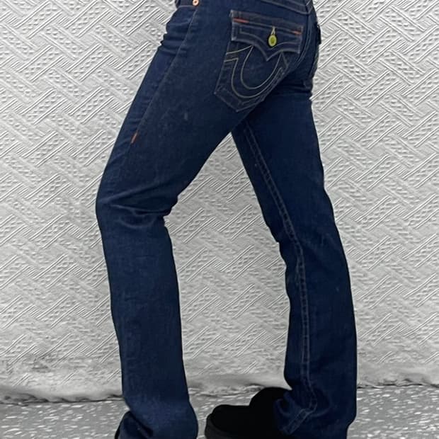 트루릴리전 빌리 올드스쿨 레트로 로우라이즈 데님팬츠 28 C07317