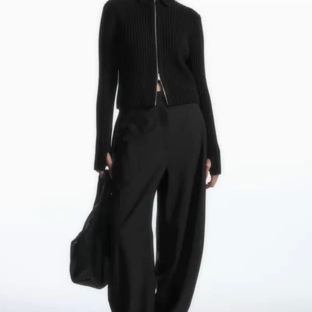 코스 집업 니트 가디건