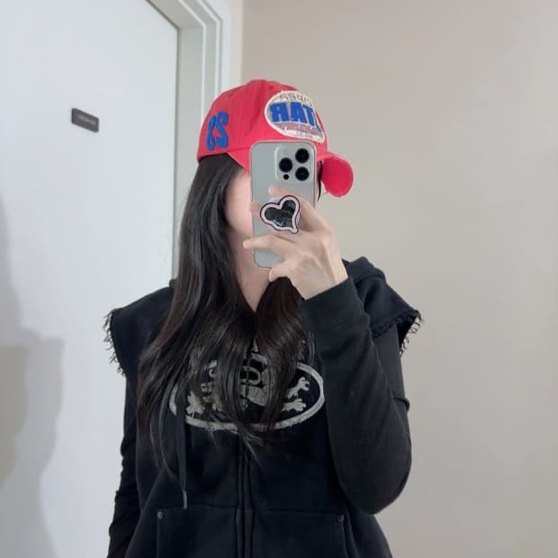 빈티지 y2k 갸루 캡 모자 레드