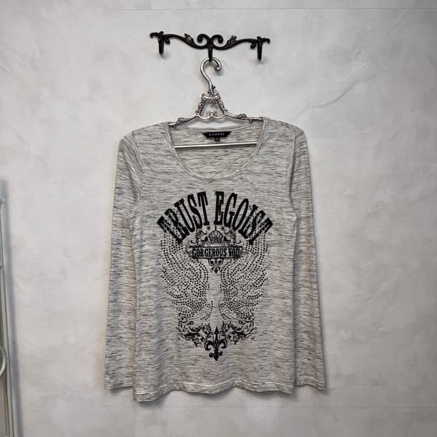 Egoist white melange oriental punk 긴팔티 