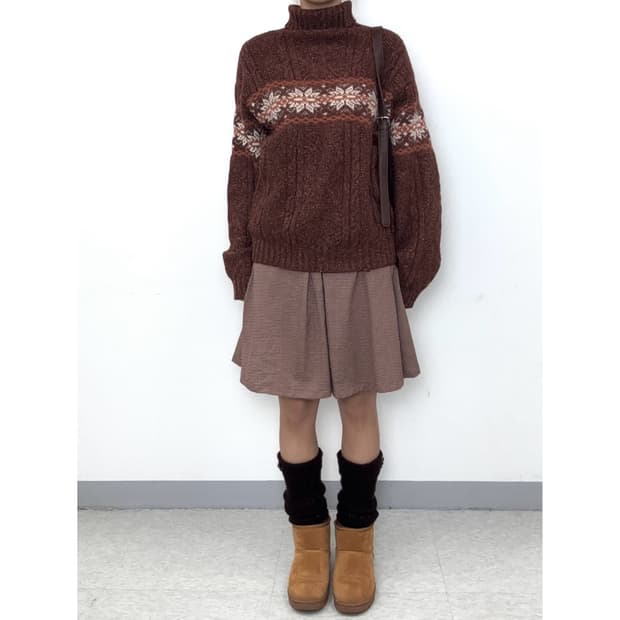빈티지 브라운 스커트
