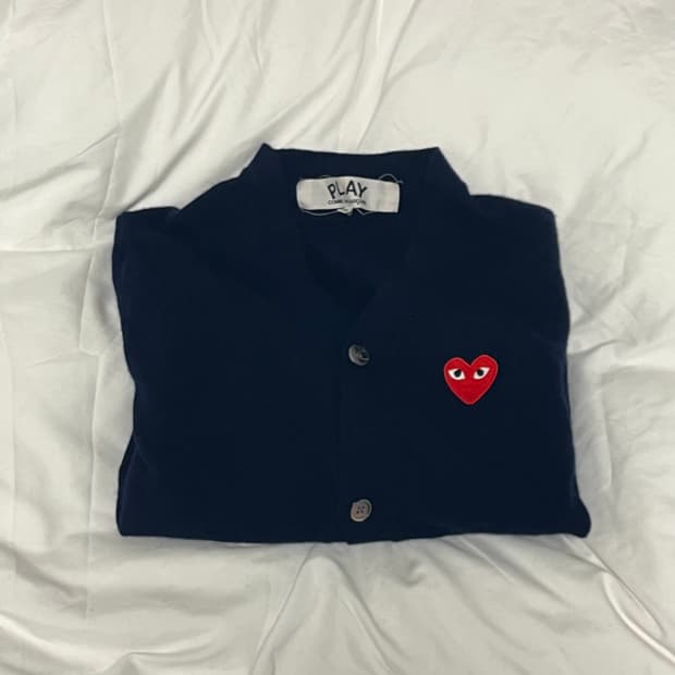 꼼데가르송 네이비 가디건 XL