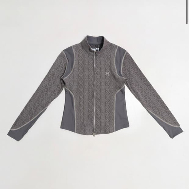 AIR CABLE KNIT HALF 2WAY ZIP UP JACKET-V