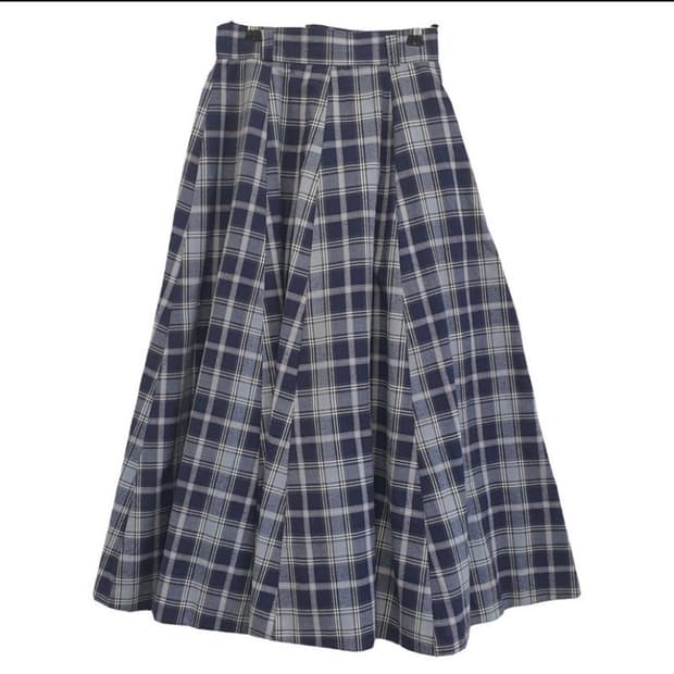 일본 빈티지 체크 롱스커트 하이틴 모리걸 치마 스커트