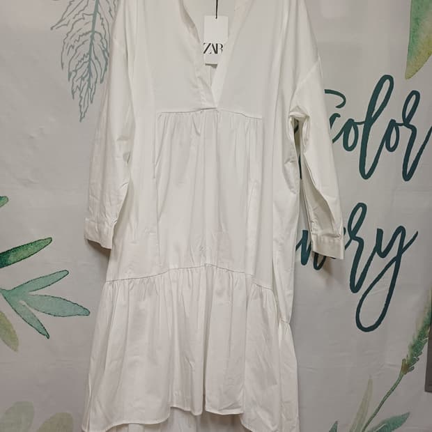 자라 화이트 셔츠 롱 원피스 xl