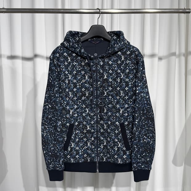 [새상품/2XL] 루이비통 모노그램 집스루 코튼 후드집업
