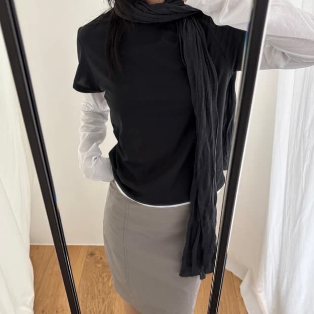 (1회착용) 브리즈아카이브 루츠 스카프 _ 차콜