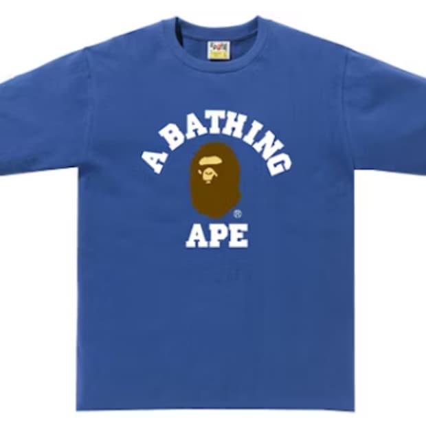 [L] 베이프 블루 컬리지 반팔티