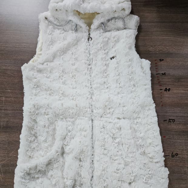 MTG  화이트 퍼 후드 조끼 90