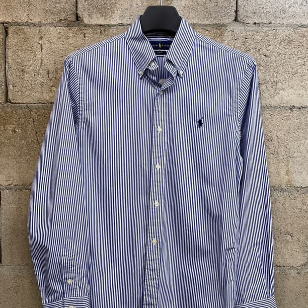 폴로 랄프로렌 슬림 핏 스트라이프 셔츠 