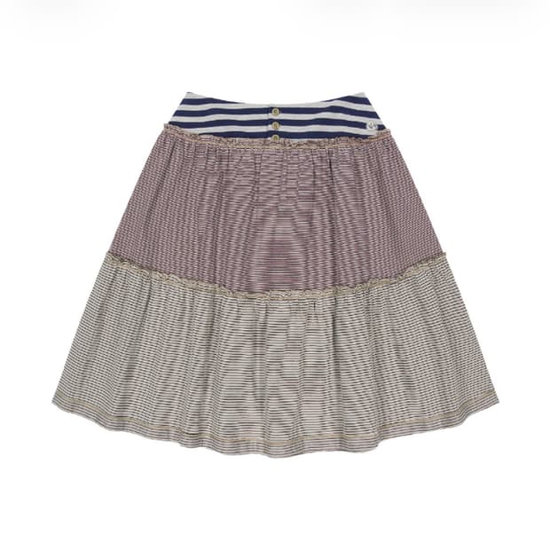구함) 코이세이오 컬러드 스트라이프 미디 스커트