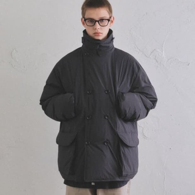 더블버튼 피코트 스타일 패딩 자켓 (외부 미실착)