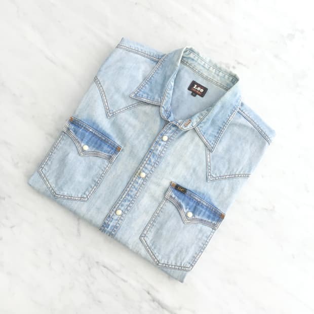연청 투 포켓 데님 웨스턴 셔츠 남성 105 사이즈