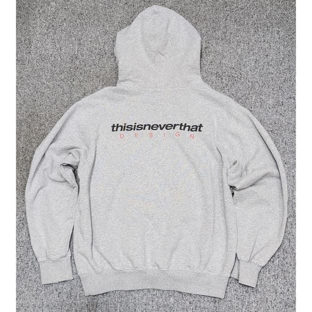 디스이즈네버댓 백로고 그레이 후드티 M