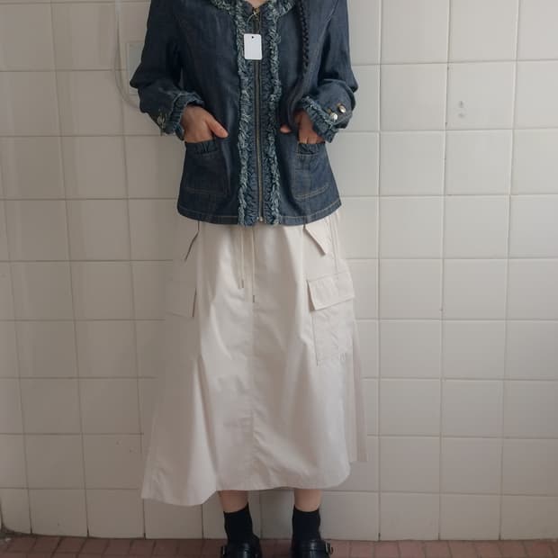 Fringe point denim jacket