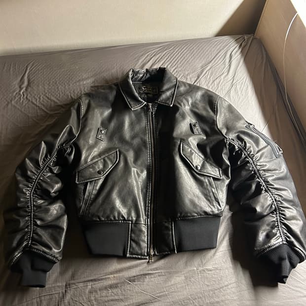 포그서비스 X 더써든랩 워싱 레더 자켓