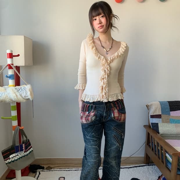 l’est rose frill top