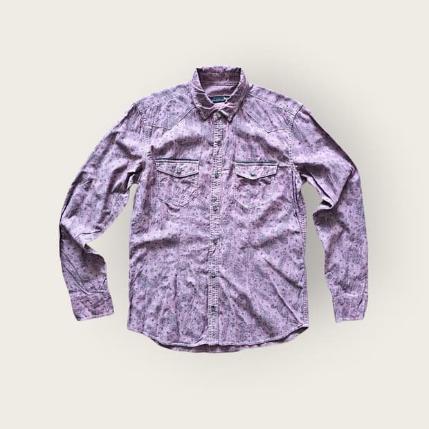 95 M 더스티핑크 MOSSIMO 페이즐리 웨스턴 셔츠  남자 여자 긴팔