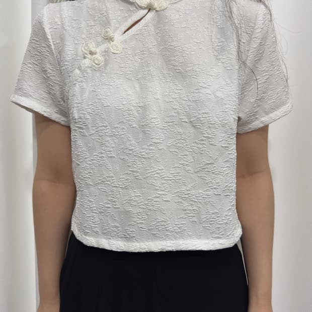 white quipao blouse