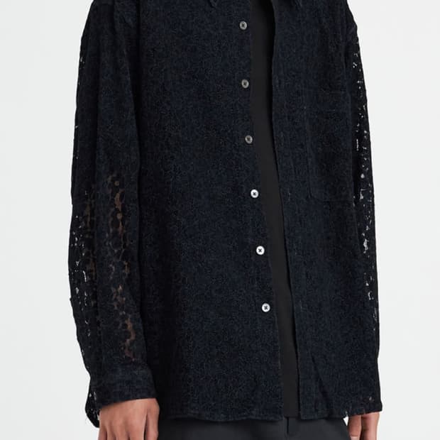 [M]유스 루즈드 셔츠 블랙 플라워 youth