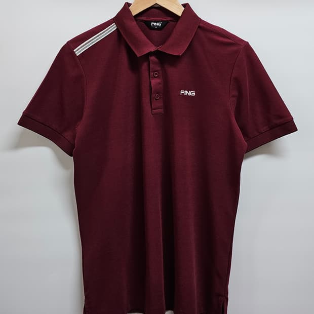 핑 골프웨어 버건디 카라 반팔티 95