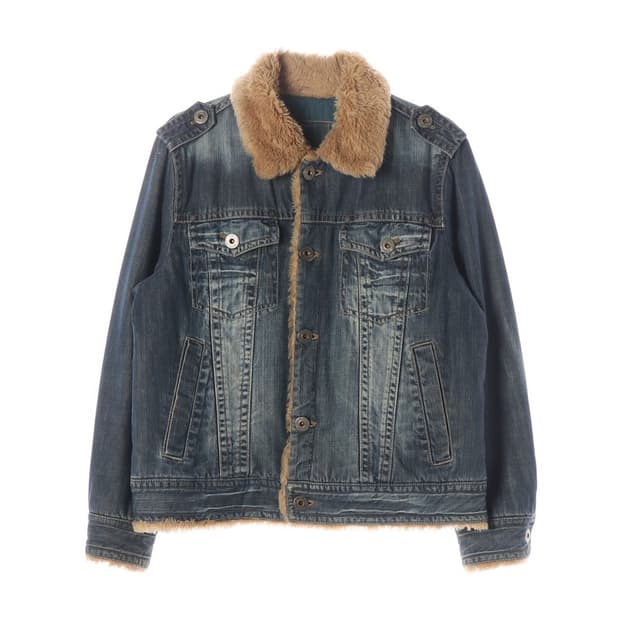 언더우드 퍼 칼라 워싱 데님 트러커 자켓 M