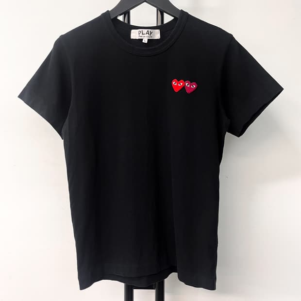 꼼데가르송 19s/s 플레이 더블 하트 티